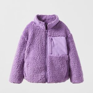 Purple contrasting fleece jacket Zara Kids
